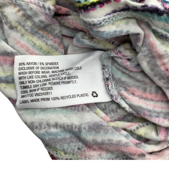 Xhilaration Girls Sleeveless Tank Top Multicolor Striped Handkerchief Hem XS 4/5 - Picture 7 of 10